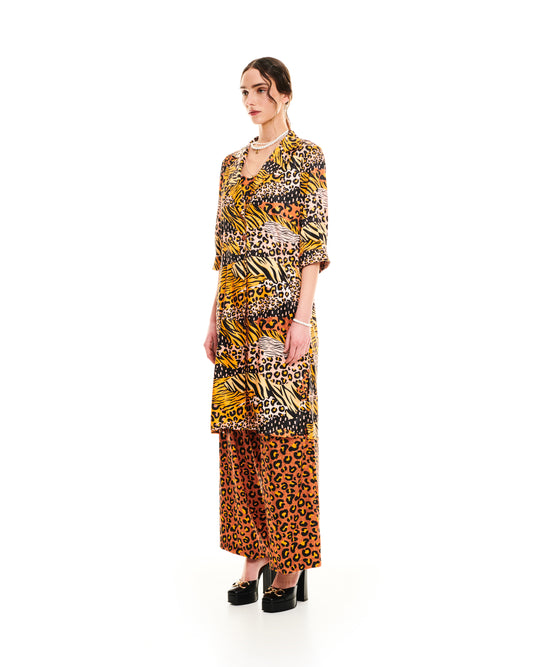 SHORT JACQUARD SHIRT/DRESS - ANIMAL PRINTS
