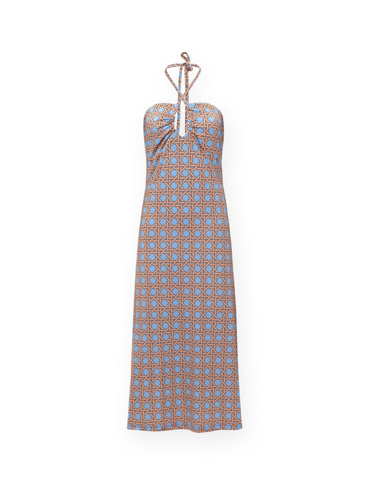 HALTERNECK JERSEY DRESS - RATTAN
