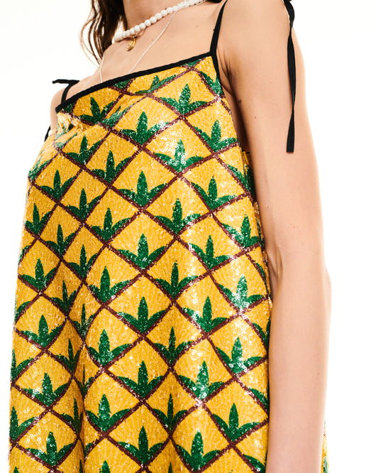 SEQUIN MINI DRESS - ANANAS