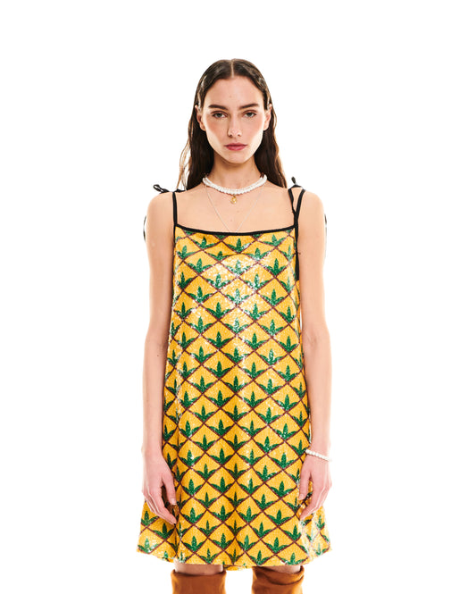 SEQUIN MINI DRESS - ANANAS