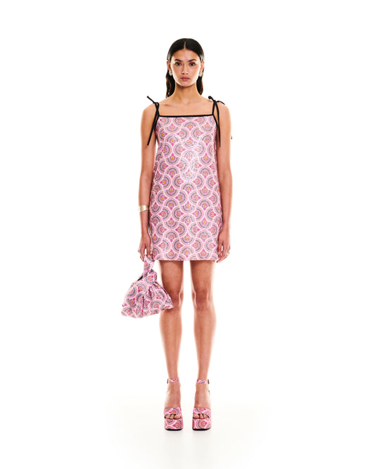 SEQUIN MINI DRESS - CACTUS PINK