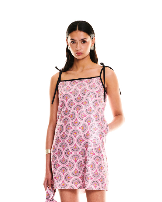 SEQUIN MINI DRESS - CACTUS PINK