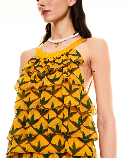 TIERED MINI DRESS - ANANAS