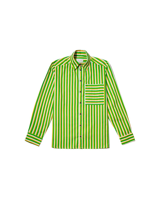 COTTON SHIRT STRIPES GREEN