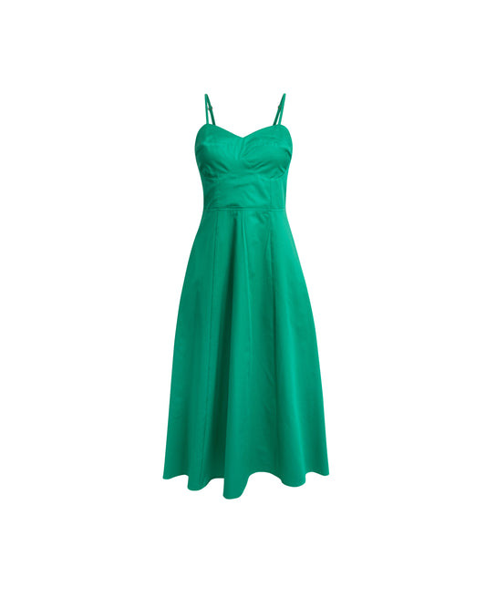 BUSTIER-STYLE MIDI DRESS - GREEN