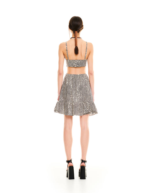 CUT-OUT MINI DRESS - EARTH
