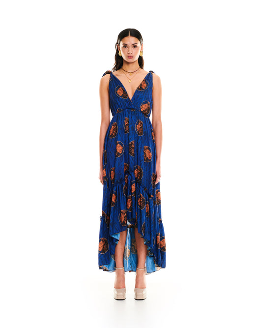 RUFFLED ASYMMETRIC DRESS - LEO JUNGLE