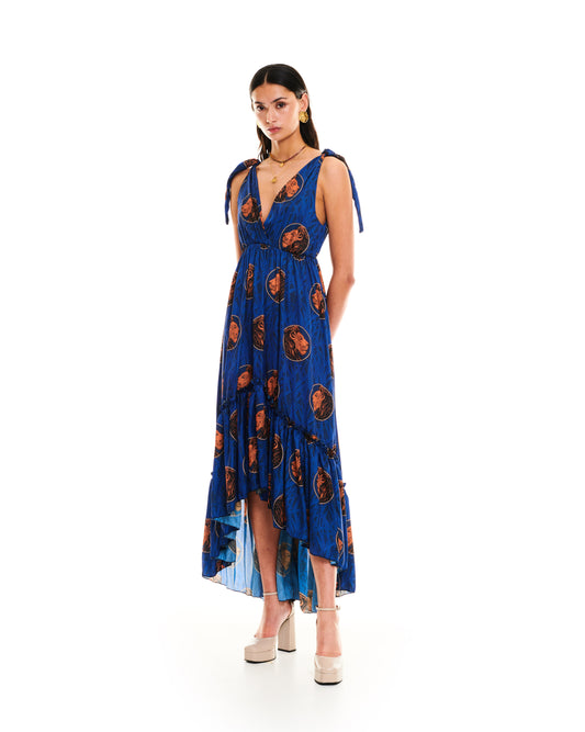 RUFFLED ASYMMETRIC DRESS - LEO JUNGLE