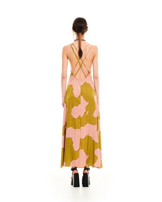 LINGERIE SATIN MAXI DRESS - AFRICA