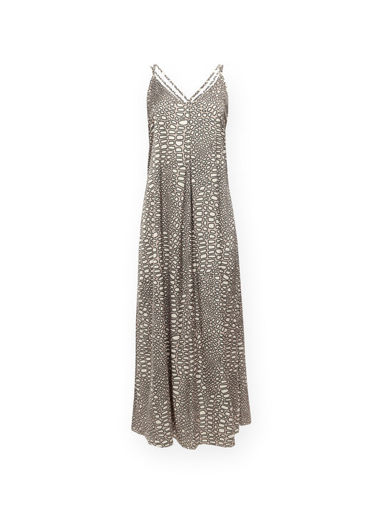 LINGERIE SATIN MAXI DRESS - EARTH