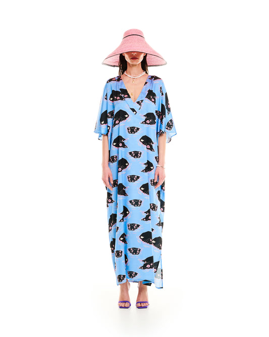 V-NECK KAFTAN DRESS HIPPO