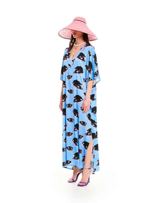 V-NECK KAFTAN DRESS HIPPO