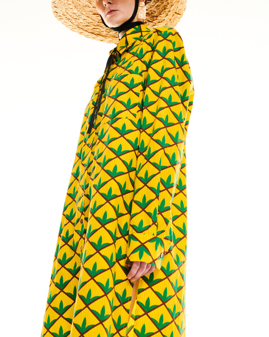MAXI COTTON SHIRT/DRESS - ANANAS