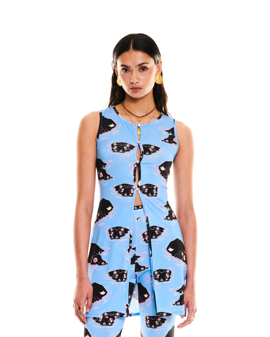 CUT-OUT SLIM-FIT JERSEY TUNIC - HIPPO