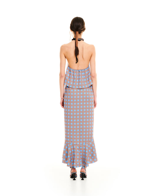 HALTER-NECK A-LINE TOP - RATTAN