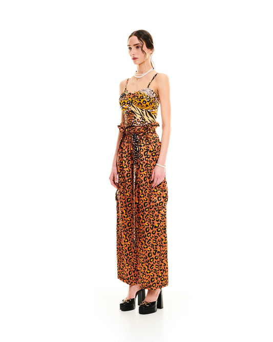 BUSTIER-STYLE JERSEY TOP - ANIMAL PRINTS