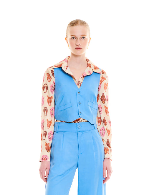 SHORT VEST - LIGHT BLUE