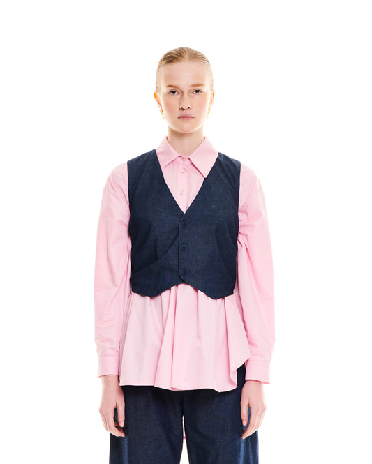 SHORT VEST - DENIM BLUE