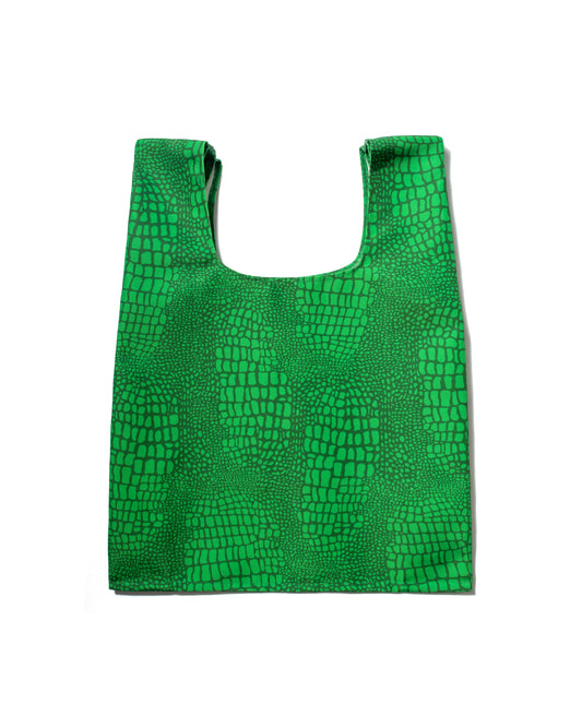 LARGE SHOPPING BAG - CROCO GREEN
