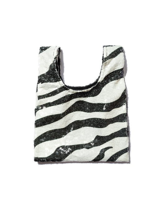 SEQUINS MINI SHOPPING BAG - ZEBRA