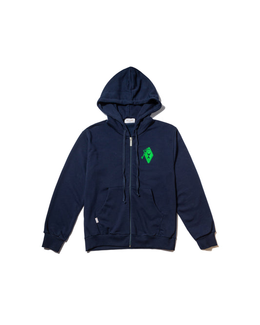UNISEX ZIPPED HOODIE DARK BLUE