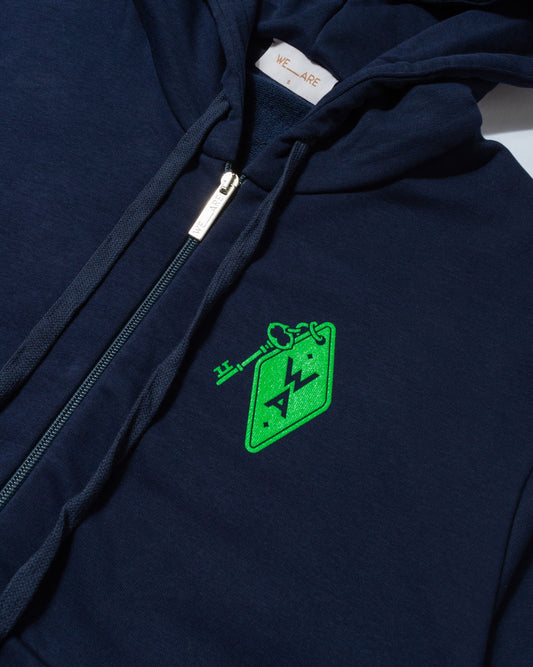 UNISEX ZIPPED HOODIE DARK BLUE