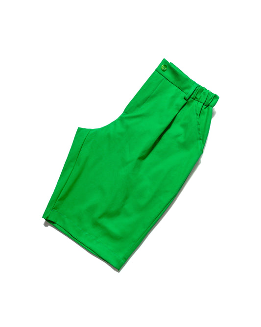 PLEATED TAILORED SHORTS GREEN