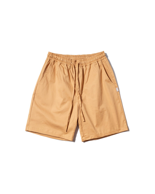 ELASTICTATED-WAIST SHORTS BEIGE