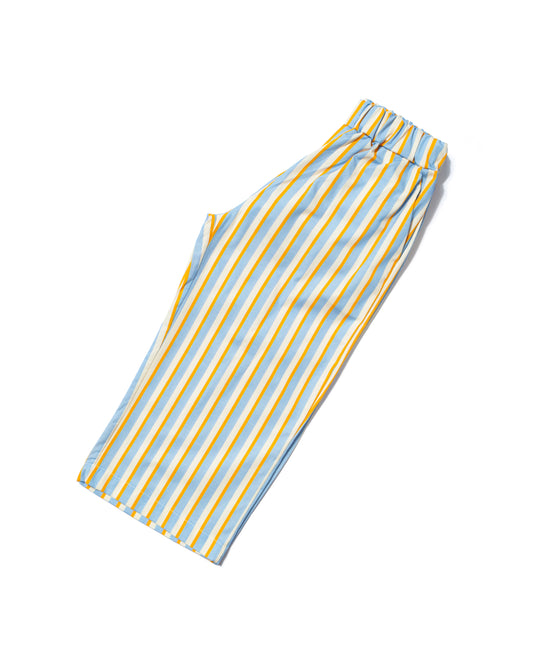 UNISEX ELASTICATED-WAIST PANTS STRIPES BLUE