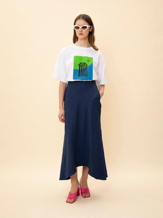 ASYMMETRIC SKIRT BLUE