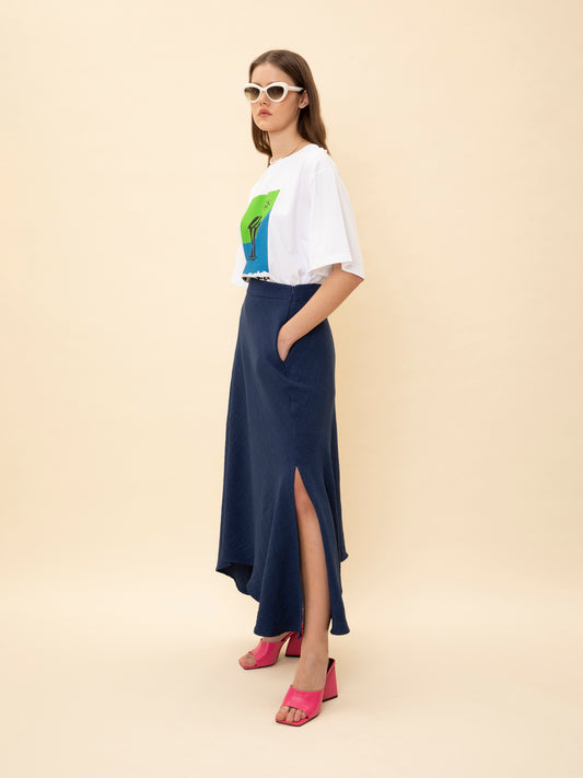 ASYMMETRIC SKIRT BLUE