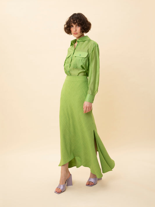 ASYMMETRIC SKIRT GREEN