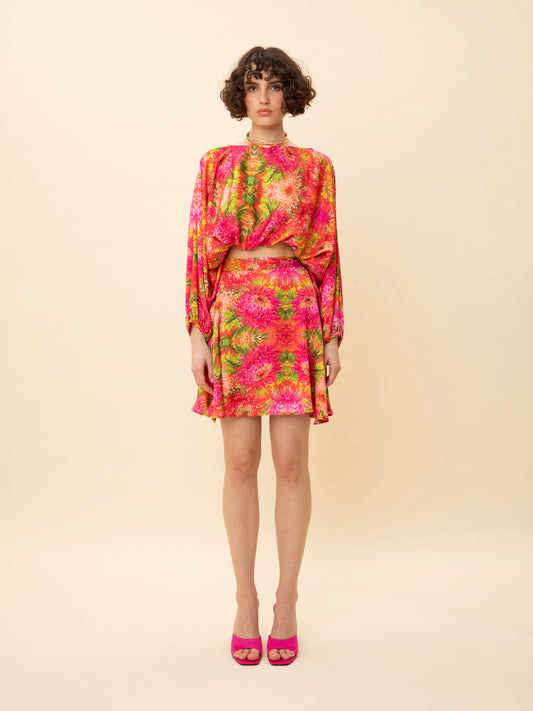WRAP MINI SKIRT FLORAL