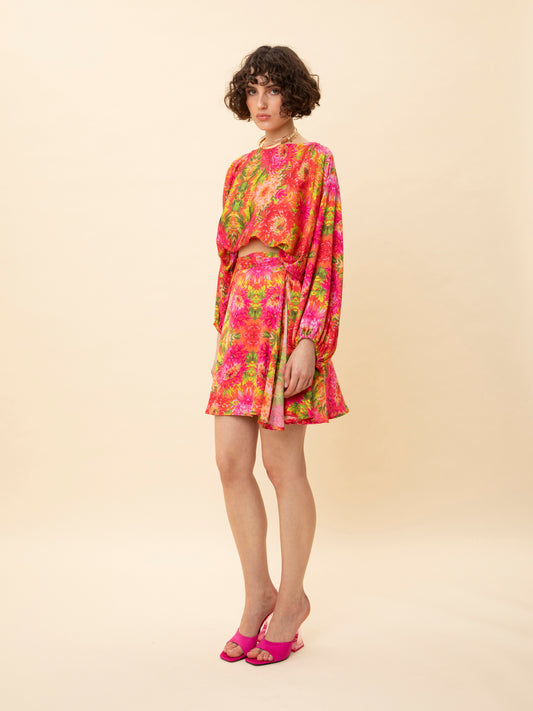 WRAP MINI SKIRT FLORAL
