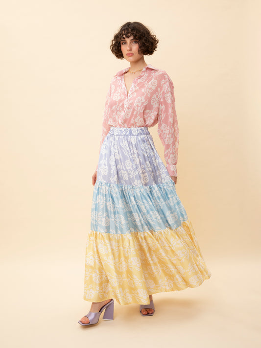 TIERED MAXI SKIRT KOURTINAKI