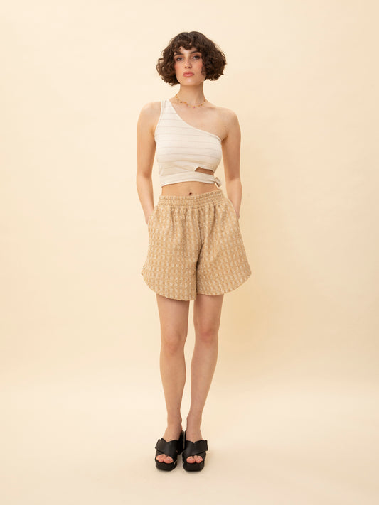 TWEED SHORTS BEIGE