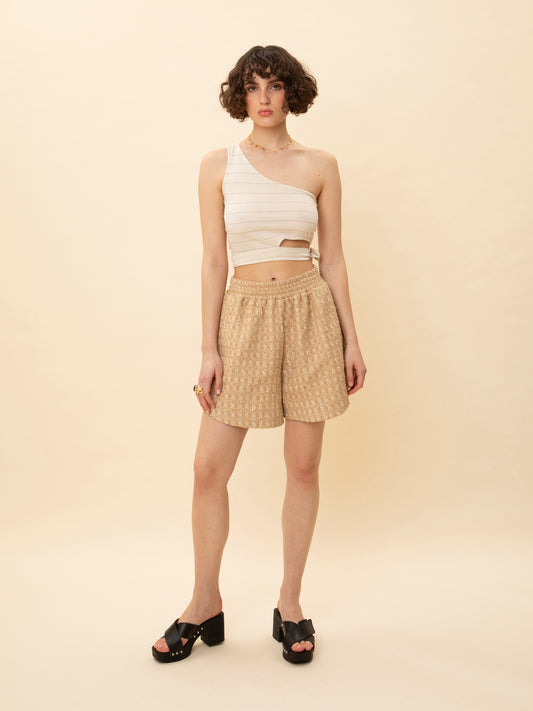 TWEED SHORTS BEIGE