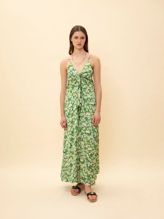 FULLY PLEATED PRINTED PANTS DAISIES