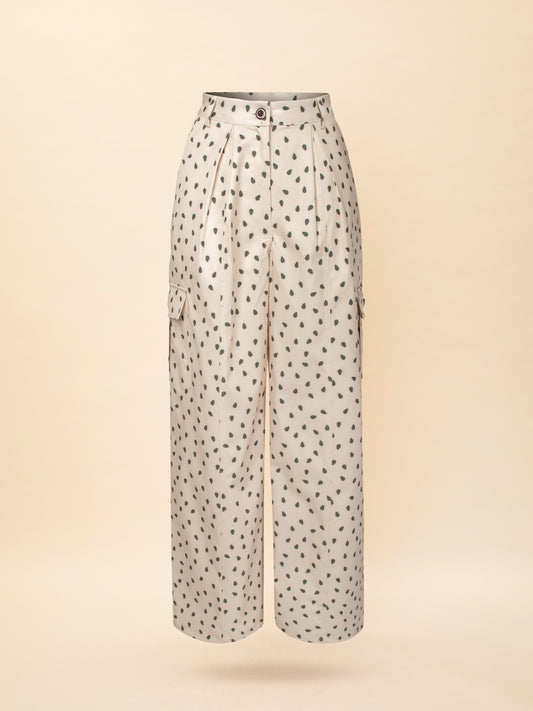 CARGO PRINTED PANTS KARPOUZI IVORY