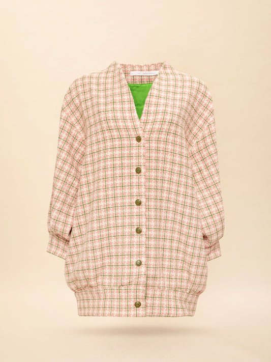 TWEED OVERSIZED JACKET PINK