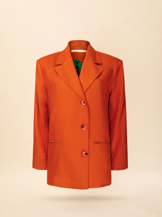 LINEN OVERSIZED BLAZER ORANGE