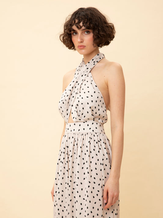 X-BUST LONG JUMPSUIT KARPOUZI IVORY