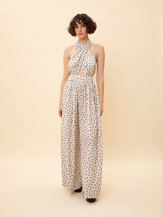 X-BUST LONG JUMPSUIT KARPOUZI IVORY