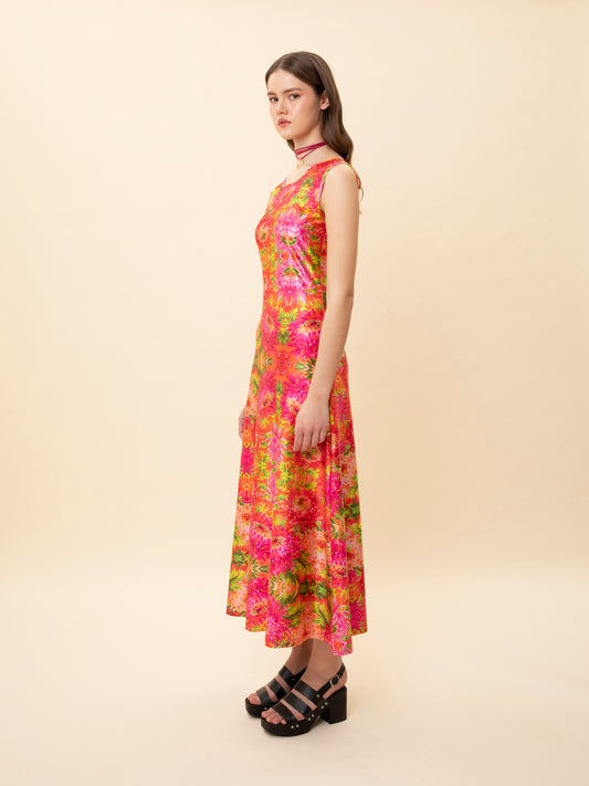 OPEN-BACK JERSEY DRESS FLORAL