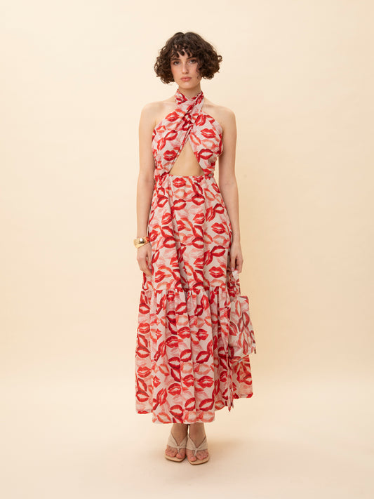 X-BUST TIERED DRESS KISSES