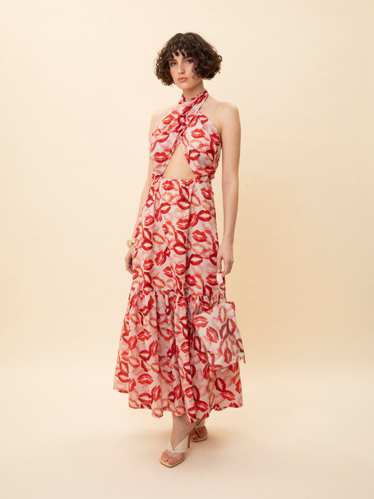 X-BUST TIERED DRESS KISSES