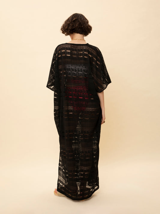 LACE KAFTAN DRESS BLACK