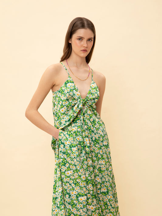 FRONT-TIE TUNIC DAISIES