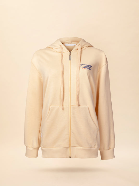 ZIPPED HOODIE VANILLA