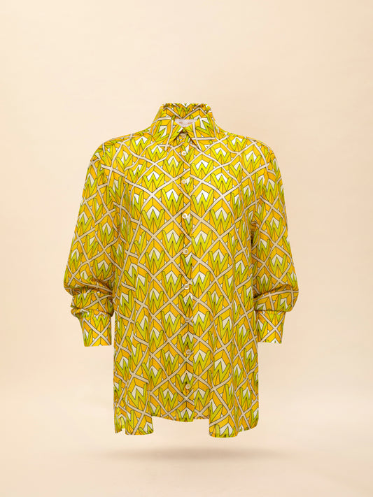 LONG-SLEEVE CHIFFON SHIRT W-LOGO